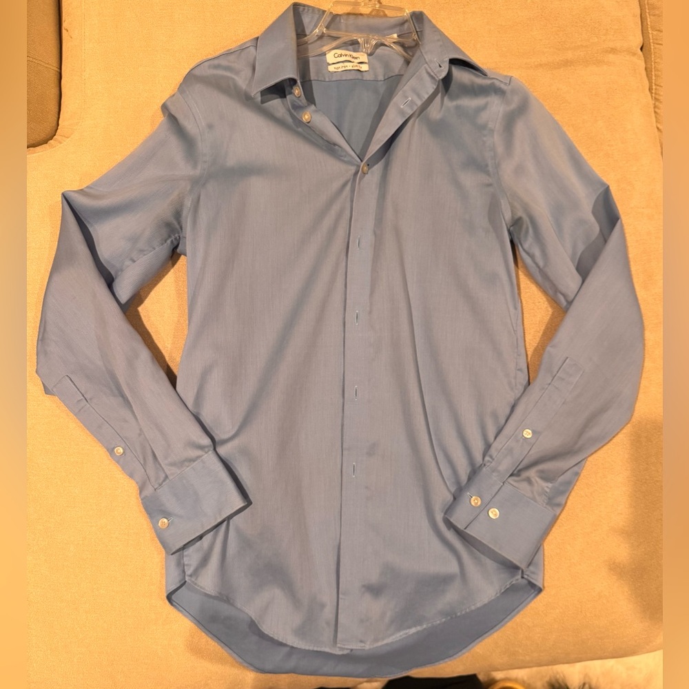 Calvin Klein blue slim fit dress shirt